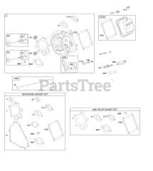 Briggs & Stratton 21M107-0133-E1 - Briggs & Stratton Horizontal Engine Cylinder Head, Gasket Set - Engine, Gasket Set - Valve, Valves