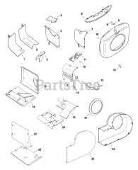 Kohler K482-35221 - Kohler K-Series Engine, Basic Version, 18hp, 13.4kW Baffles &amp; Shroud 021700353