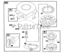 Briggs & Stratton 258707-0125-01 - Briggs & Stratton Vertical Engine Rewind Assembly