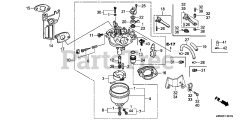 Honda GX160 UT2 QWX2/A (GCBPT) - Honda Engine, Made in Thailand (SN: GCBPT-4000001 - GCBPT-9999999) CARBURETOR (2)