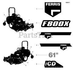 Ferris F 800X (5901235) - Ferris F800X Series Front Mount Zero-Turn Riding Mower, 30hp Yanmar