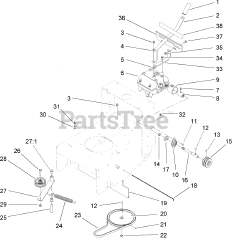 Toro 30094 - Toro 36" Walk-Behind Mower, Floating Deck, T-Bar, Gear Drive (SN: 280000001 - 280999999) (2008) TRANSMISSION DRIVE ASSEMBLY