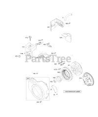 Briggs & Stratton 12C412-0100-E1 - Briggs & Stratton Horizontal Engine Blower Housing/Shrouds, Flywheel Group