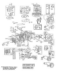 Briggs & Stratton 130902-1239-01 - Briggs & Stratton Vertical Engine Cylinder,Mufflers,PistonGrp