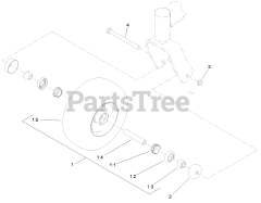 Exmark VT691KA524 - Exmark 52" Vantage Stand-On Mower, Kawasaki FS691V (SN: 312000000 - 312999999) (2012) Wheel and Bearing Assembly No. 112-3810
