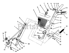 Toro 38052 (521) - Toro 21" Snow Thrower (SN: 069000001 - 069999999) (1996) Handle Assembly Left Side