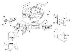 Kohler CV20-65513 - Kohler Command PRO Engine, Made for Ferris Industries, 20hp, 14.9kW Blower Housing &amp; Baffles 6-24-404 (TP-2461) Rev 10/11/2006