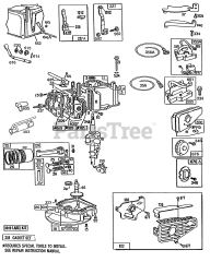 Briggs & Stratton 94502-5913-01 - Briggs & Stratton Vertical Engine Cylinder,Mufflers,Piston Grp
