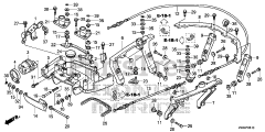 Honda BF250 A XXCA (BBJJ) - Honda Marine Engine, Made in Japan (SN: BBJJ-8000001 - BBJJ-9999999) FRONT COVER BRACKET + FRONT LOCK SHAFT