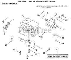 Weed Eater WEX 12H36 D - Weed Eater Lawn Tractor ENGINE/THROTTLE