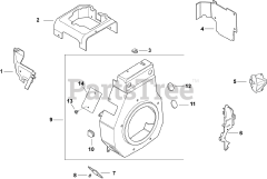 Kohler CH13-22518 - Kohler Command PRO Single Engine, Made for Hancox, 13hp, 9.7kW Blower Housing &amp; Baffles 6-27-67