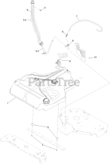 Toro 72955 (5000) - Toro 52" Z Master Zero-Turn Mower, Side-Discharge Deck (SN: 414121590 - 414999999) Fuel System Assembly
