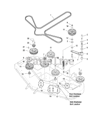Ferris 5000/72RCE (5900205) - Ferris 72" Rear-Discharge Mower Deck (SN: 1210 & Above) 72" Mower Deck - Belt, Pulleys &amp; Idler Arm