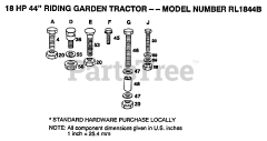 Electrolux/AYP RL 1844 B - Electrolux/AYP Lawn Tractor (1991) HARDWARE (LIFT ADJUSTMENT)