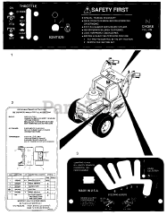 Gravely 988080 - Gravely Pro 200 Walk-Behind Mower Power Unit, 15hp Kohler (SN: 000101 & Above) Decals