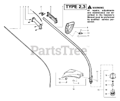 Weed Eater XT 200 - Weed Eater String Trimmer, Type 3 Handle, Chassis &amp; Bar Assembly Type 2 &amp; 3