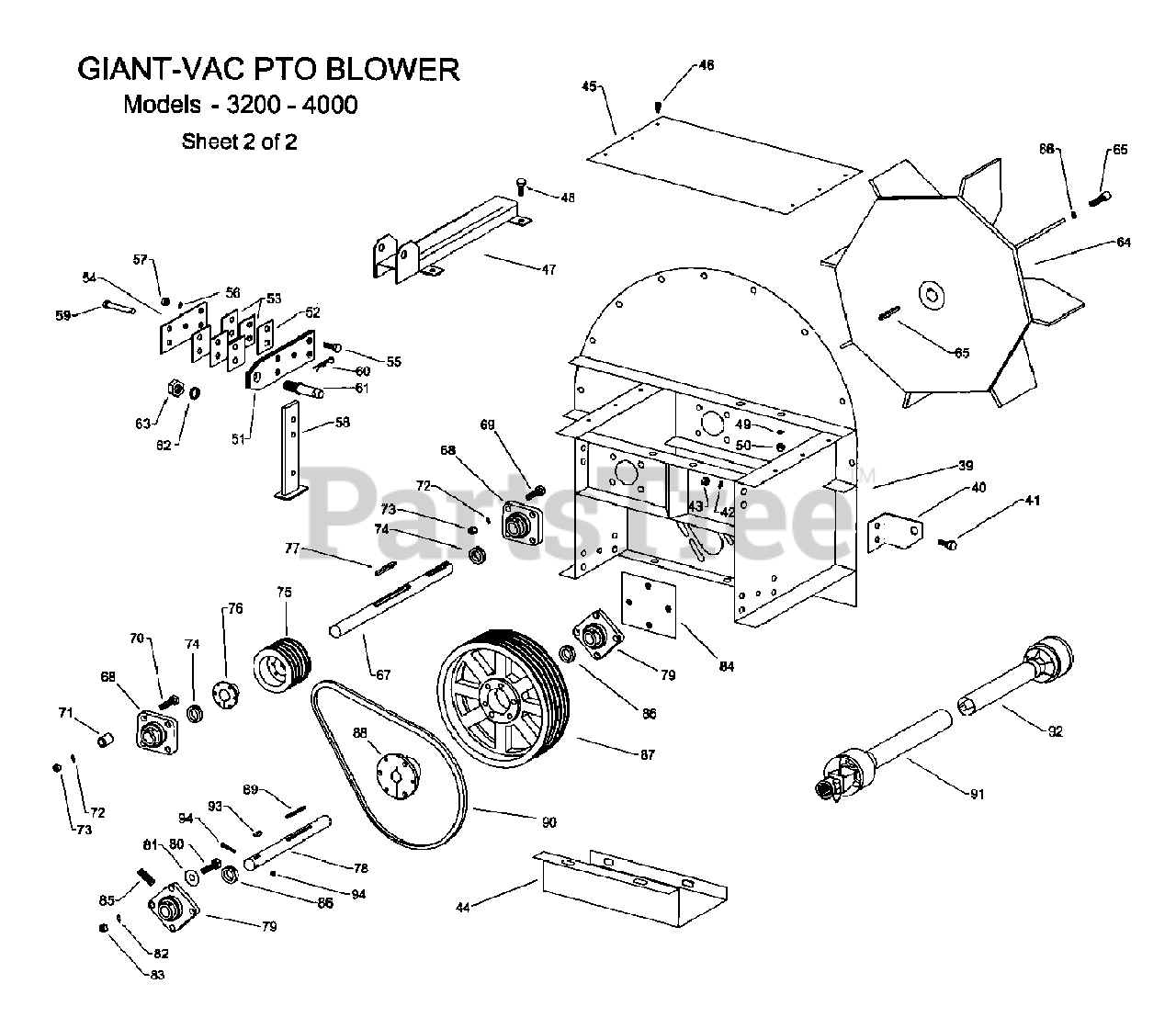 GiantVac 4000PT (3070555) GiantVac PTO TowBehind Blower Frame