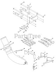 Cub Cadet 19A40003 (19A40003100) - Cub Cadet Twin Rear Bagger att2 Chute &amp; Mounting 50 &amp; 54 Inch (XT3 &amp; 2000 Series, Stamped Deck)