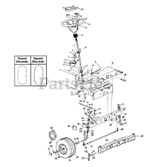 Huskee 13A6693G131 - Huskee Lawn Tractor (1998) (Tractor Supply) Wheels, Front/Axle, Front/Steering Assembly