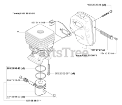 Husqvarna 326 EX - Husqvarna Handheld Edger, E-TECH 2 (2001-03) Piston / Cylinder / Muffler