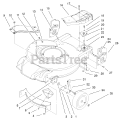 Toro 20020 (R-21 S1) - Toro 21" Recycler Walk-Behind Mower (SN: 210000001 - 210999999) (2001) Housing Handle Bracket Assembly