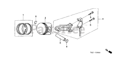Honda GX160 U1 QXE8 (GCACK) - Honda Engine, Made in Japan (SN: GCACK-1000001 - GCACK-9999999) PISTON