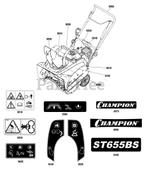 Champion Power ST 655 BS (1696543-00) - Champion 22" Snow Thrower, 8hp (2015)