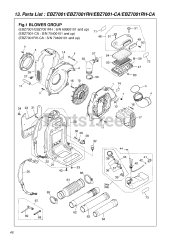RedMax EBZ 7001 RH-CA - RedMax Backpack Blower, CARB (SN: 70400101 & Above) (2007-04)