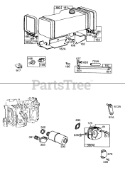 Briggs & Stratton 191702-0664-XX - Briggs & Stratton Vertical Engine Fuel Tank, Mufflers &amp; Parts