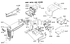 Toro 1-0481 (C-160) - Toro Lawn Tractor (1975) 8.000 Sheet Metal And Covers (fig. 8)