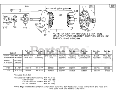Briggs & Stratton 190412-1663-XX - Briggs & Stratton Horizontal Engine Electric Starter and Chart