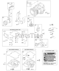 Briggs & Stratton 282H07-0239-E1 - Briggs & Stratton Vertical Engine Camshaft, Crankshaft, Cylinder, Engine Sump, Gasket Set - Engine, Piston, Rings, Connecting Rod