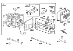 Briggs & Stratton 261777-0153-01 - Briggs & Stratton Vertical Engine Cylinder Head Assembly