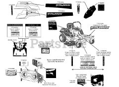 Murray MZ 2142 (17AC2ACS058) - Murray 42" Zero-Turn Mower (2013) Label Map
