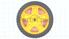 RedMax 532436433 Wheel, 7" X 1.75 5-Spoke Brk.Yellow