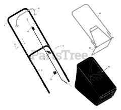 Murray 205311x50A - Murray 20" Walk-Behind Mower (2005) Handle Assembly