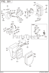 Subaru Robin EX130D20141 (EX13) - Subaru Robin Engine 301 Intake &amp; Exhaust