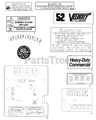 Scag SVR48V-24FX - Scag V-Ride 48" Stand-On Mower, 24hp Kawasaki (SN: E8300001 - E8399999) Replacement Decals And Information Plates
