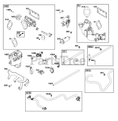 Briggs & Stratton 49E877-0020-G1 - Briggs & Stratton Vertical Engine Throttle Body and Fuel Supply Group