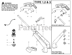 Weed Eater TE 35 - Weed Eater String Trimmer, Electric, Type 2 Product Complete Type 1,2,3