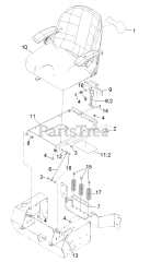 Exmark PNS651KA483 - Exmark 48" Pioneer S-Series Zero-Turn Mower, Kawasaki FR651V (SN: 314000000 - 314999999) (2014) Seat Assembly