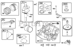 Toro 71227 (16-38 HXL) - Toro Lawn Tractor (SN: 210000001 - 210999999) (2001) Engine Briggs Stratton Model 28q777-0690-E1 3