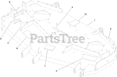 Toro 39078 - Toro 48" Walk-Behind Mower, Floating Deck, T-Bar, Gear Drive (SN: 314000001 - 314999999) (2014) DECK DECAL ASSEMBLY NO. 112-7082