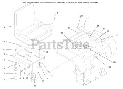 Toro 73428 (312-8) - Toro Garden Tractor (SN: 089000001 - 089000499) (1998) Fender, Seat Reflectors