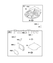Briggs & Stratton 103M02-0107-F1 - Briggs & Stratton Vertical Engine Crankcase Cover/Sump Group