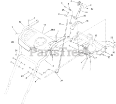 Toro 37798 (824 OE) - Toro 24" Power Max Snow Thrower (SN: 411309389 - 412999999) Handle Assembly