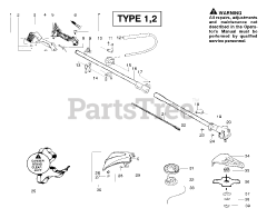 Poulan Pro PPB 300 E - Poulan Pro String Trimmer, Type 2 Handle &amp; Shaft Assembly Type 1,2