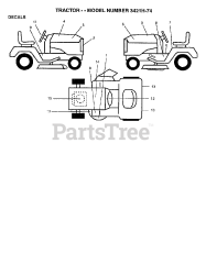 Poulan 3421H74 - Poulan Lawn Tractor (2006-10)