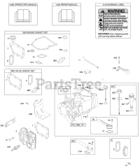 Briggs & Stratton 9H902-0100-B1 - Briggs & Stratton Vertical Engine Cylinder, Cylinder Head, Gasket Set - Engine, Gasket Set - Valve, Lubrication