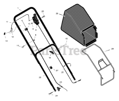 Stanley 228830x692A - Stanley 22" Walk-Behind Mower (2004) Handle &amp; Bag Assembly